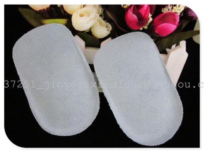 Second half blue/transparent silicone heel pad cushions relieve heel pain, shock (male)