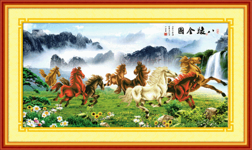 5D0160 eight horses (5D cross stitch)