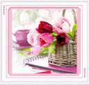 5D0168 baskets of Roses (5D cross stitch)