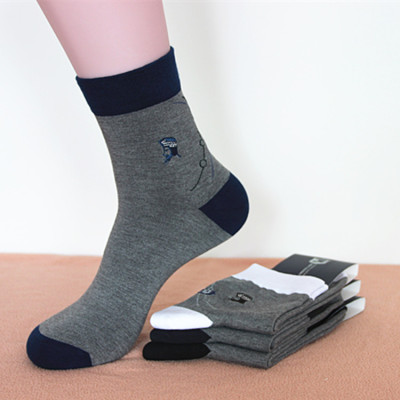 Male bamboo charcoal socks in autumn and winter socks by hand in the thick mid-tube leisure socks man.