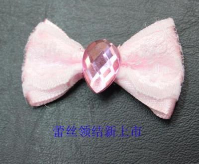 Crystal diamond lace ribbon bow tie