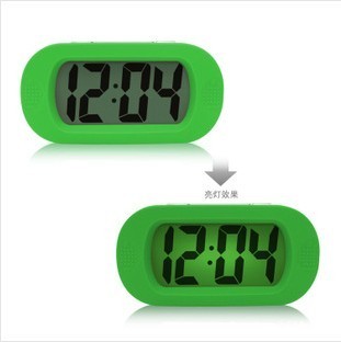 Authentic Silicone Silvery clock Creative snooze alarm clock Korean version of the fashion electronic clock