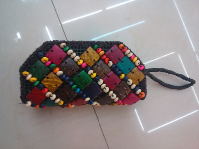 Coconut shell handbag bullions wallet Chinese wind vintage Bohemian handmade beaded bag