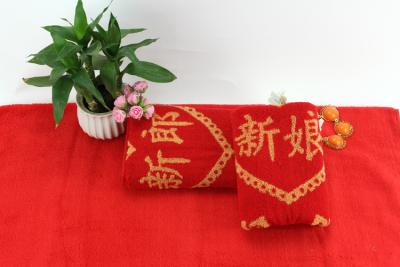 Towel wholesale promotions Ting lung couples wedding super thick red towel 120g