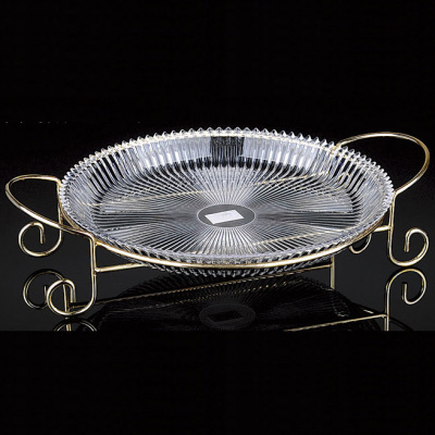 Acrylic Pc Sword Pattern Fruit Plate with Stand Set Sashimi Fruit Plate Glass Living Room Coffee Table Large Platter