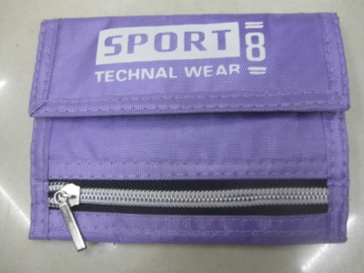 Sports logo wallet made of high quality nylon 420D material production.