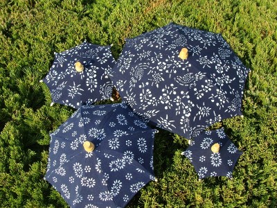 Blue Lan Huabu printing umbrella umbrella craft umbrella antique furnishings the umbrella umbrella