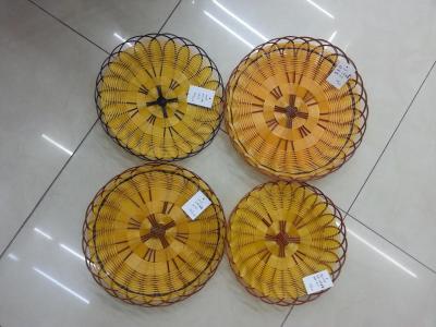 Wholesale fruit basket small plastic hand basket/handicraft fruit bowl/imitation rattan woven basket/plastic basket