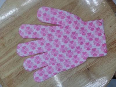 Nylon printed bath gloves