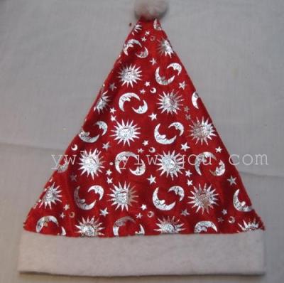 Stars and Moon Christmas Snowflake Flannel Christmas Hat Christmas Hat