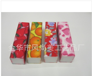 Imported High Quality Color Flower Tofu Block Nail File
