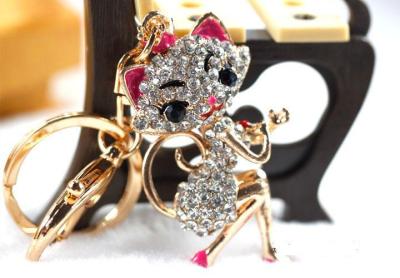 High heels cat key ring set diamond key ring alloy key ring car key ring gift key ring bag pendant