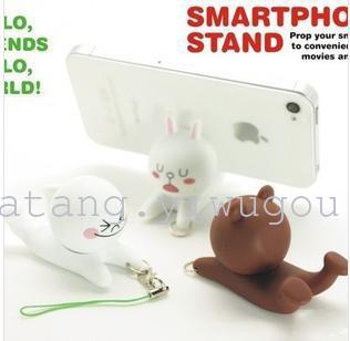 Xiong Keni Brown rabbit face doll mobile suction cup bracket