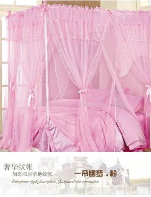 Coupling three door nets bold stainless steel floor-standing mosquito net