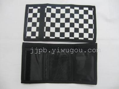 Plaid wallet with waterproof 420D nylon material production