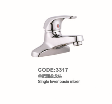 Copper Double Hole Basin Faucet Hot And Cold Water 3317