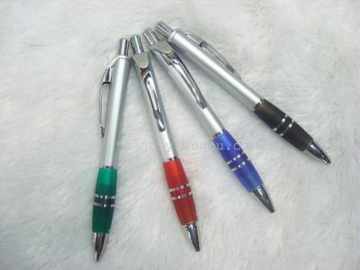 New Korean silver metal ballpoint pen with colored leather gel ink pen