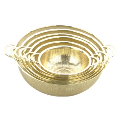 Tuhao gold version of stainless steel double ear kitchen washer from rice sieve with an ear for wash rice basin