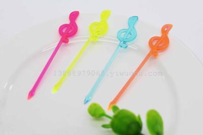 PS fruit fork cake fork plastic fruit stick notes fork Cake Decoration Art fork