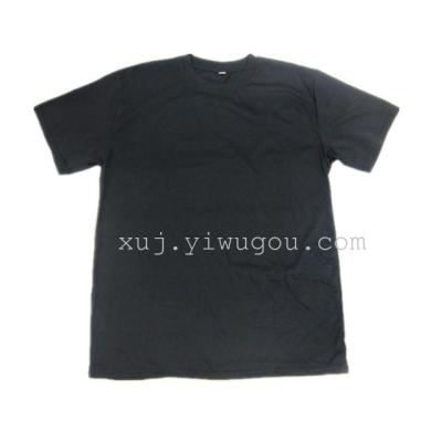 Black cotton round neck t-shirt men's short sleeve casual spot