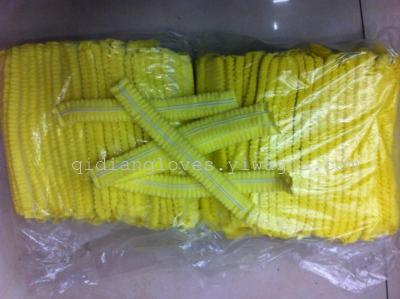 Disposable non-woven cap dust cap 18-inch 21-inch single and double yellow bar strip cap dust cap exports 