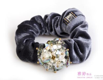 Shiny new hair accessories Crystal ring Korea rhinestone flower boutique Ribbon head flower headdress