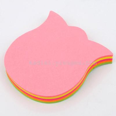 Factory direct fluorescent laminated color shaped 100 pages of sticky notes