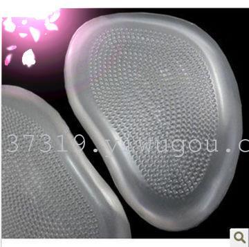 Silicone front pad shoe front half pad transparent thickened super soft half size pad sandals crystal invisibility heel insole