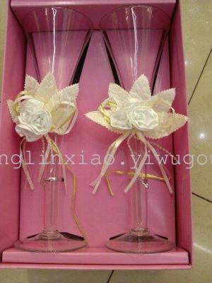 Wine glasses with high glass and champagne cups sparkling glass