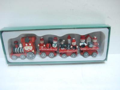 Factory direct Christmas collection ornament wood train