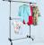 Single pole clothes hanger racks supplied telescopic stainless steel floor folding outdoor drying rack with bar