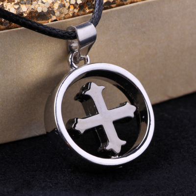 Men's Necklace titanium steel men jewelry circles necklace men cross necklace pendant