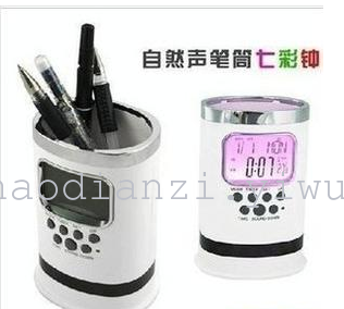 Manufacturers supply pen pen holder calendar alarm clock time can be custom printed logo multifunctional penholder