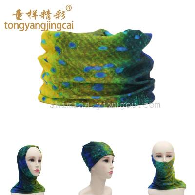 Outdoor gear fishing enthusiasts Riding Hood fish-patterned scarf child-like wonderful smecta FISH turban Hat