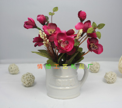  # 171 side pot potted artificial flowers peach bonsai small living room table decorations placed flowers