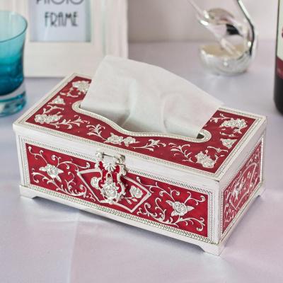 Special tissue box glue white metal continental carved silver plated napkin tissue tube dryer