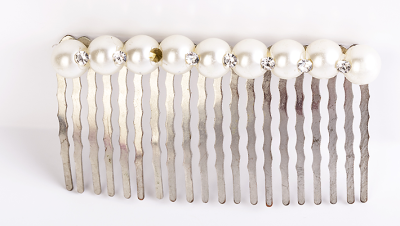 Korean version of the plug comb tiara handmade Pearl hair clips