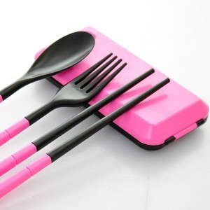 Children's must-have Kit/portable folding Fork Spoon chopsticks set of three colors, variety of BS