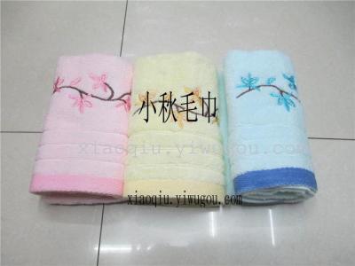 Embroider a flower towel