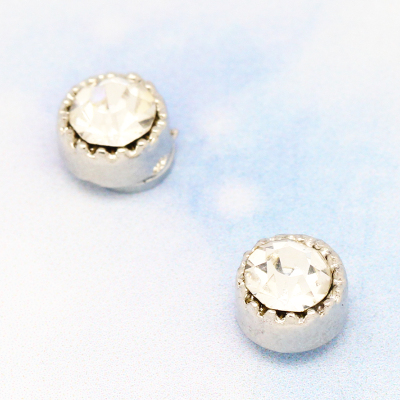 Korea silver white diamond magnets magnetic pierced earrings non-pierced earrings boys earrings