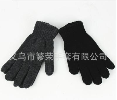 Wholesale winter gloves full finger glove with a solid color knit glove factory outlet warm fingers gloves