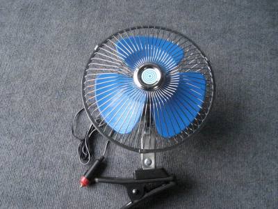 Js-4539 double-sided metal screen fan with cigarette lighter and clamping car fan