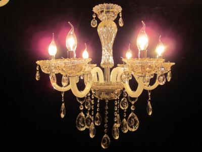 lighting European style glass pipe luxurious bedroom living room lamp ceiling lamp with crystal chandelier lighting