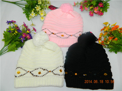 Hat han edition fashion ladies diamond drill fashion hats wave knitting hat hat 