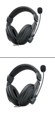 Js - 750 mv black computer earphone microphone headset