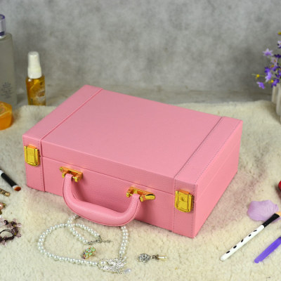 Crown Princess-style Leather Sheath cosmetic boxes jewelry storage ornament box professional cosmetics wholesale