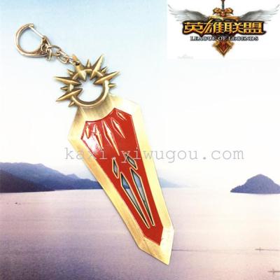 Factory direct alloy key chain LOL League of legends surrounding animation weapons