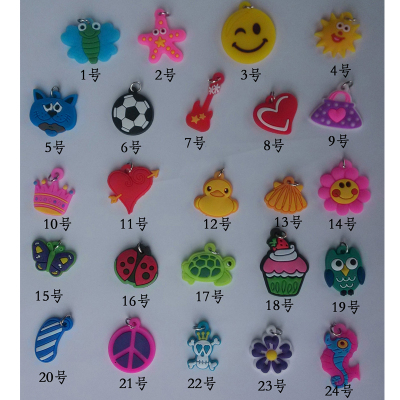 Rainbow loom rubber band bracelet diy accessories silicone pendant material