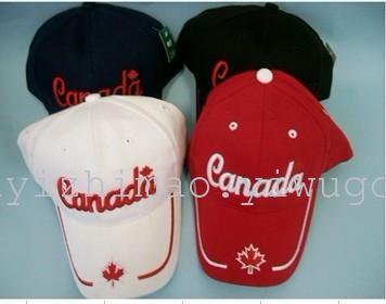 -Dimensional embroidery Canada flag six pieces of Velcro hair shine brass buckle Baseball Cap