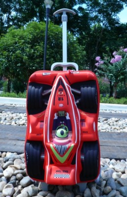 3D EVA stair wheel trolley case shell for children laminated bag suitcase red racing